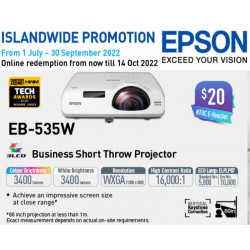 Epson EB-535W LCD Projector WXGA 3400 ANSI | Short-Throw